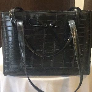 TIFFANY& FRED 1997 Alligator Embossed Leather Purse, Paris, France